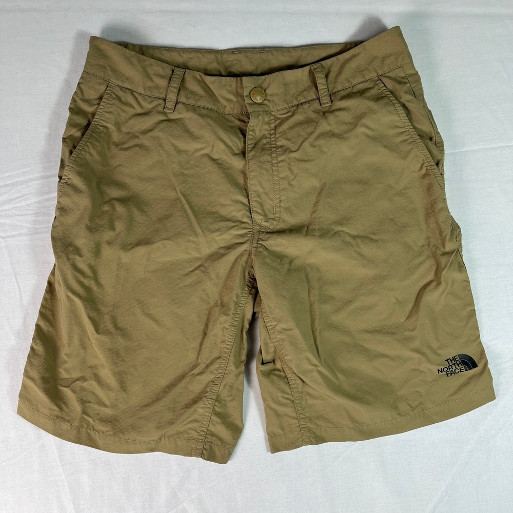 The North Face FlashDry Shorts Mens 30 Khaki Excellent Ripstop Hiking Trail